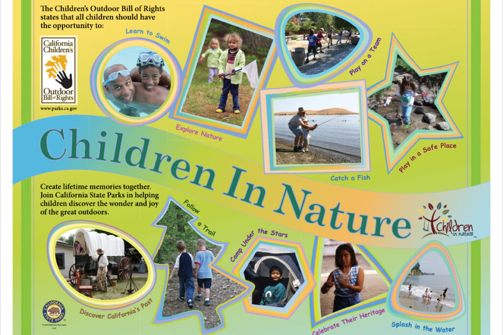An infographic showing the different rights for Children's Outdoor Bill of Rights