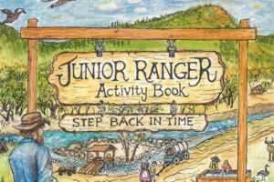 Cover illustration for the Marshall Gold Discovery SHP Junior Ranger activity book.