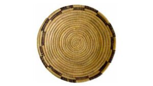 An overhead view of a Kumeyaay basket