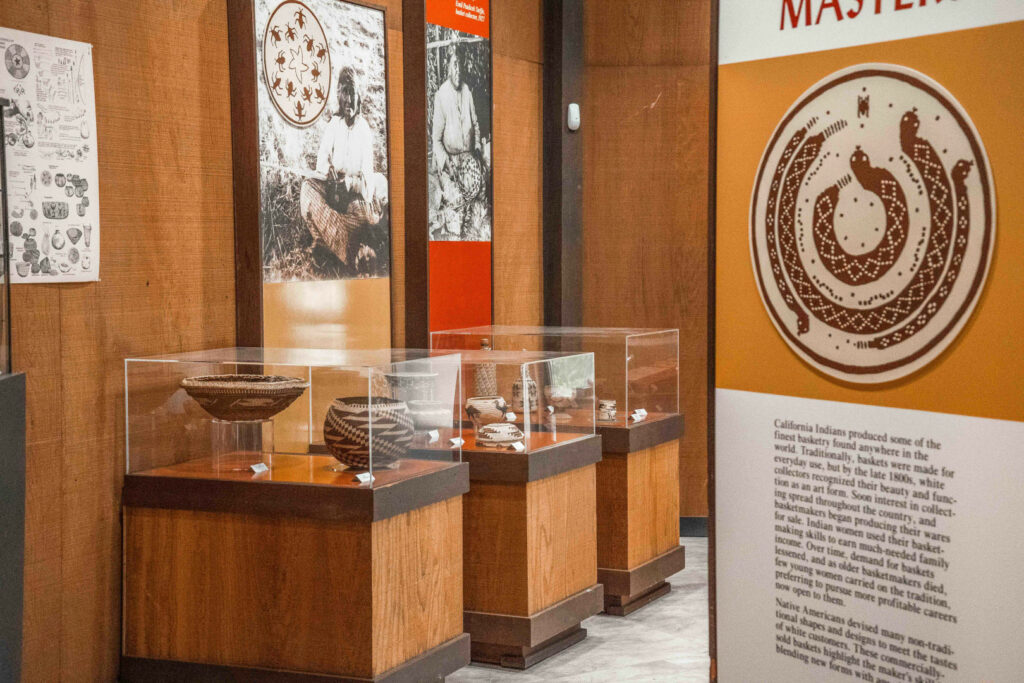 An exhibit of California Indian baskets in the Ya'i Hek'i Regional Indian Museum