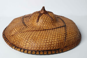 A Chinese worker hat made from grass/cane from the National Museum of American History