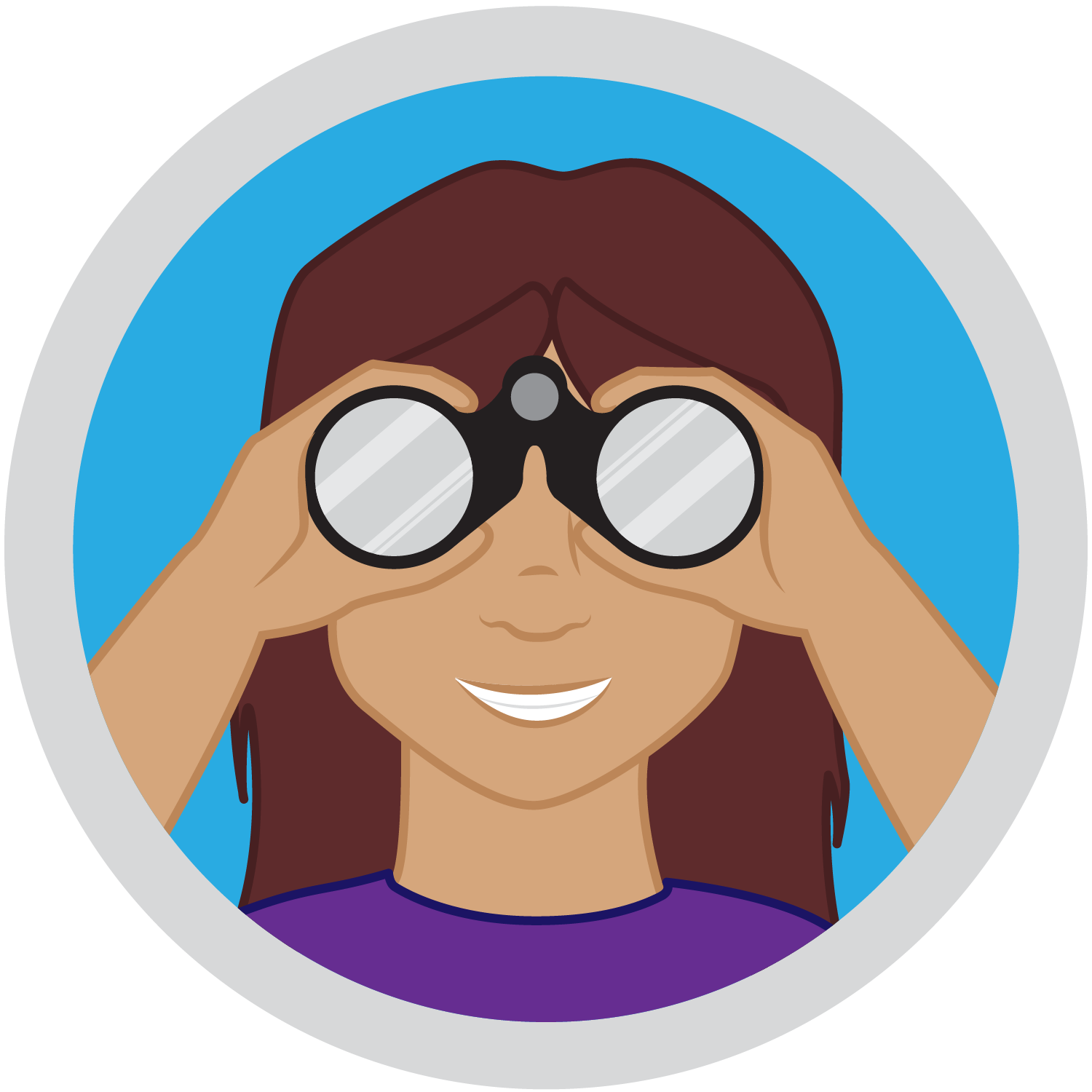 Illustration of a girl holding binoculars
