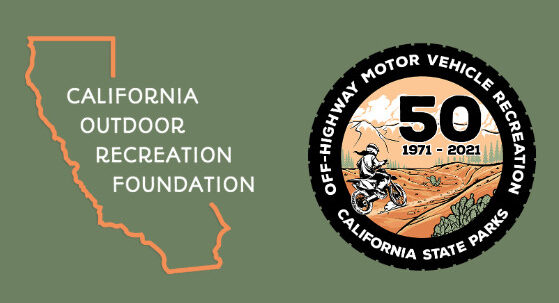 CORF The Logo and 50th Anniversary emblems for the California Outdoor Recreation Foundation