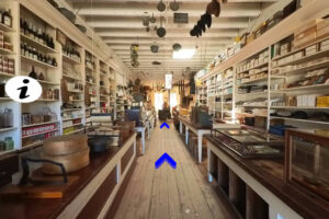 Interior of the historically preserved Litsch General Store located in Shasta State Historic Park