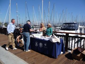 A Dockwalker booth in a marina