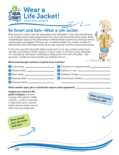 AquaSmart Activity Booklet 20-Wear a Life Jacket