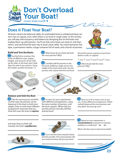 AquaSmart Activity Booklet 23-Don't Overload Your Boat