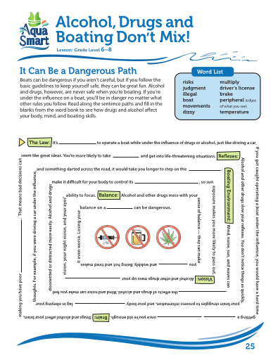 AquaSmart Activity Booklet 25-Alcohol Drugs and Boating Don't Mix