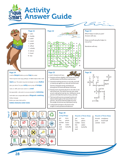 AquaSmart Activity Booklet 28-Answer Pages 11-18