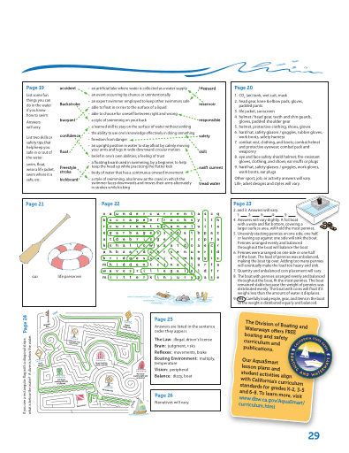 AquaSmart Activity Booklet 29-Answer Pages 19-26