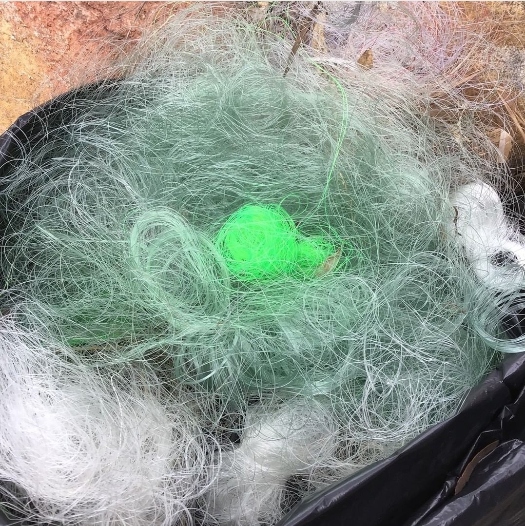 Lake Jennins Bundles of recycled fishing line at Lake Jennins