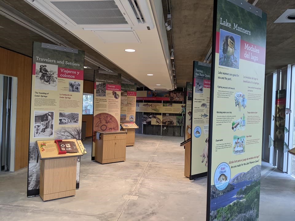 Silverwood Lake SRA Nature Ctr moving panels SSC pwrpt N. Hernandez Exhibits in the Silverwood Lake State Recreation Area Nature Center