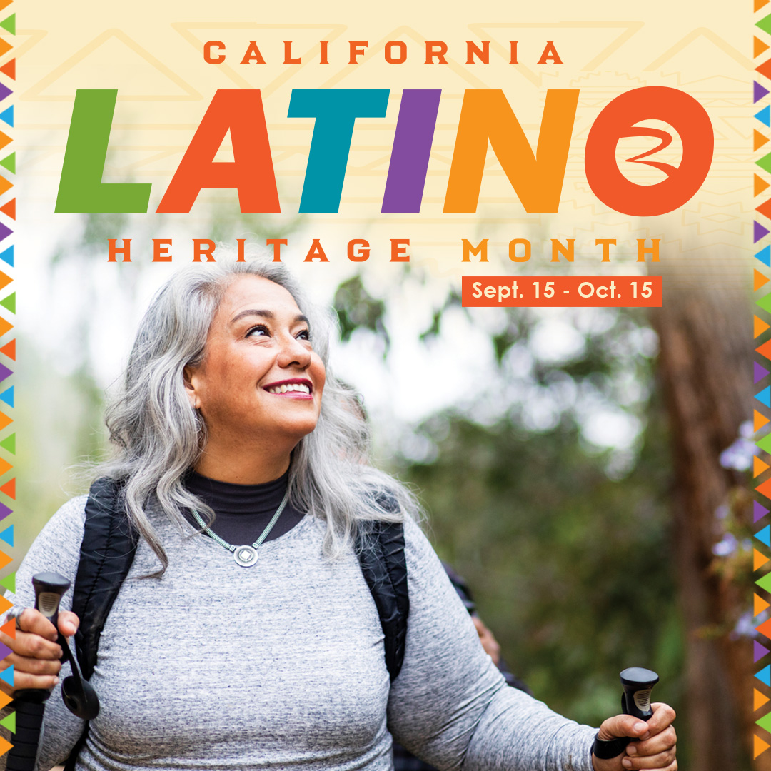 Celebrate California Latino Heritage Month from September 15 to October 15, honoring culture, history, and community—featuring a Latina woman hiking and embracing the outdoors.